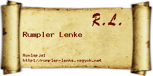 Rumpler Lenke névjegykártya